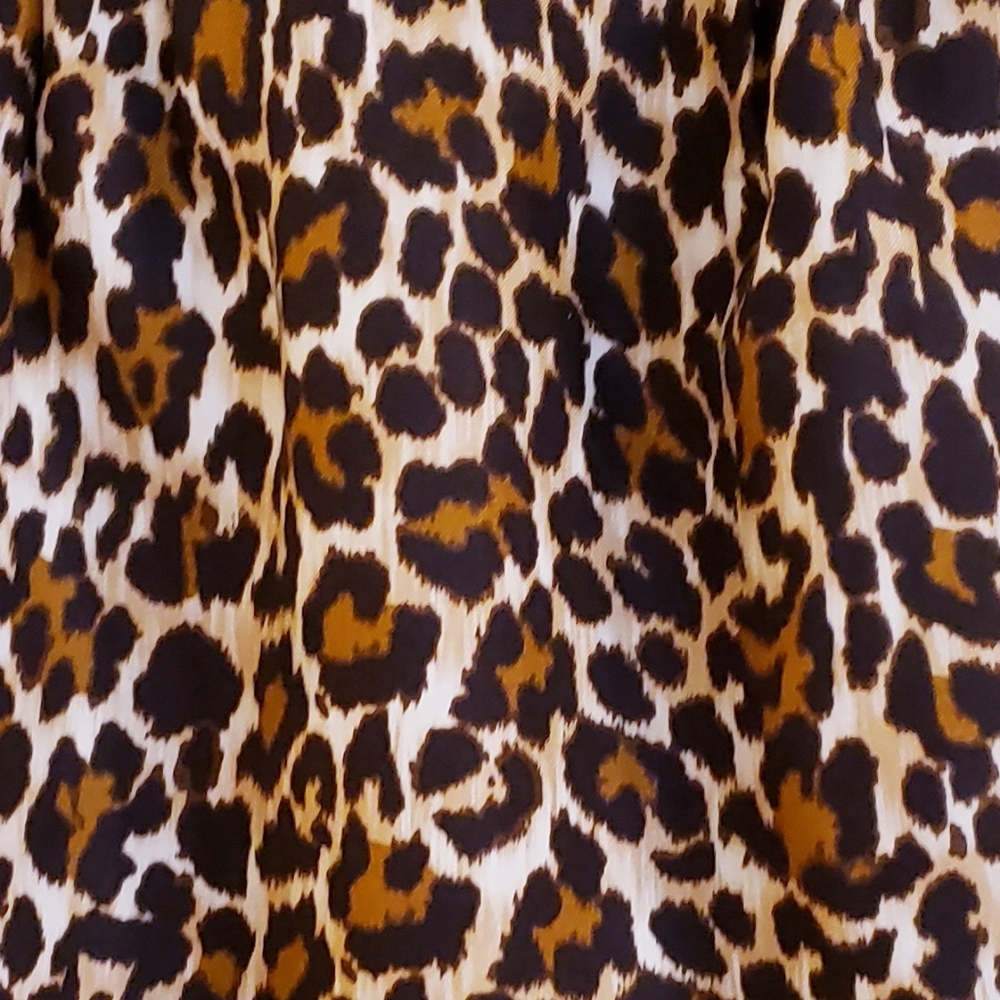 J Crew Women Skirt 8P Leopard Animal Print Linen Blend knee length Style #L3113 - Picture 9 of 14